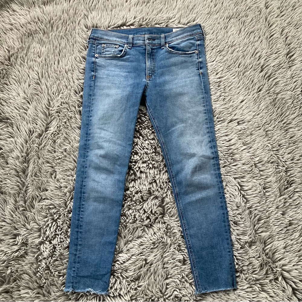 Rag & Bone-size 31-Classic Blue Women's Jeans Ankle Frayed End Modele